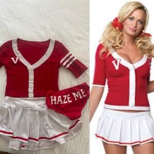Leg Avenue Red and White Cheerleader halloween Costume - SIZE M